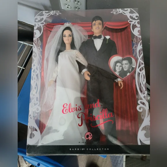 Pink label/mattel Elvis and Priscilla Barbie Collection